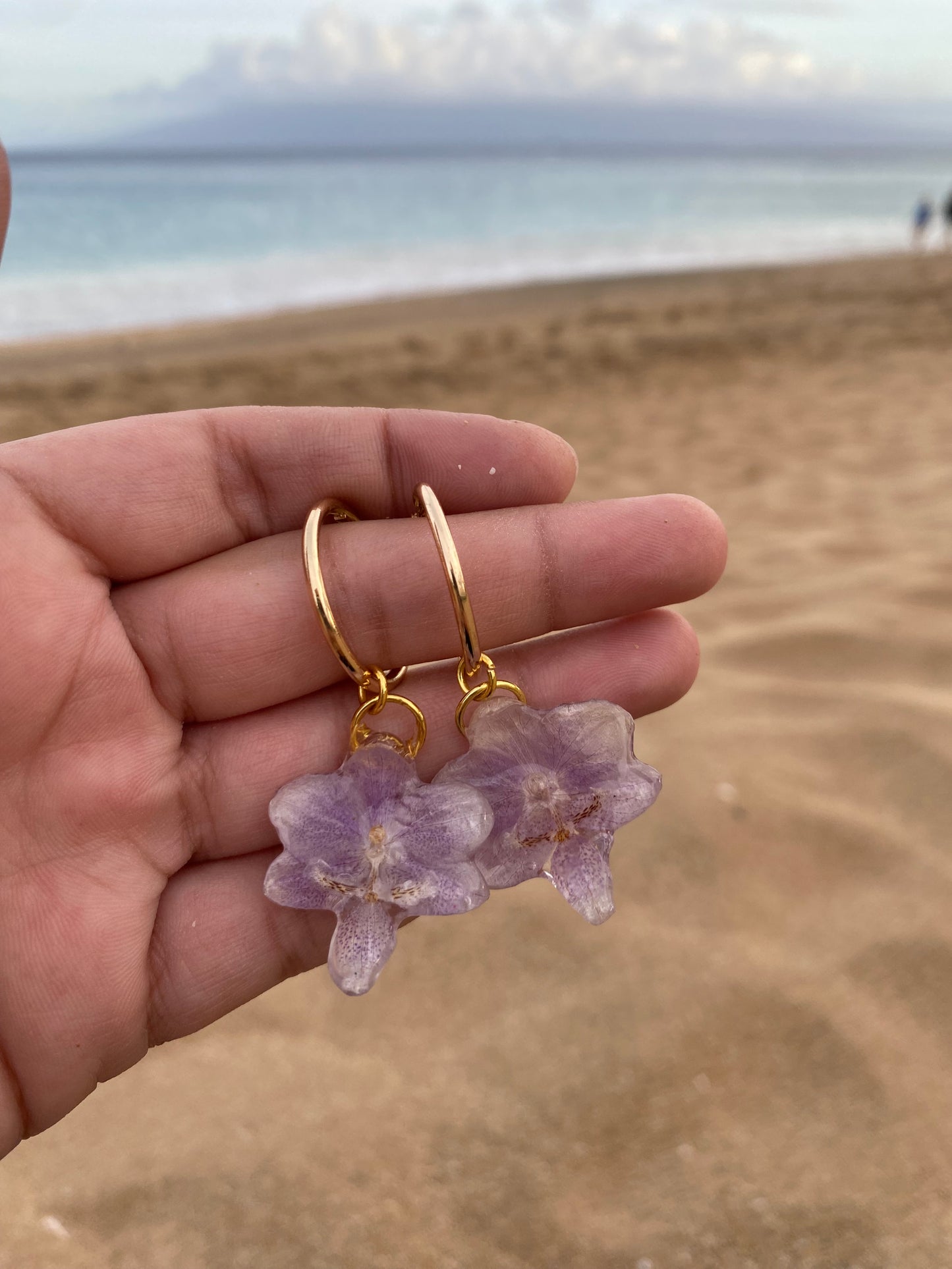 GENUINE ORCHID HOOPS