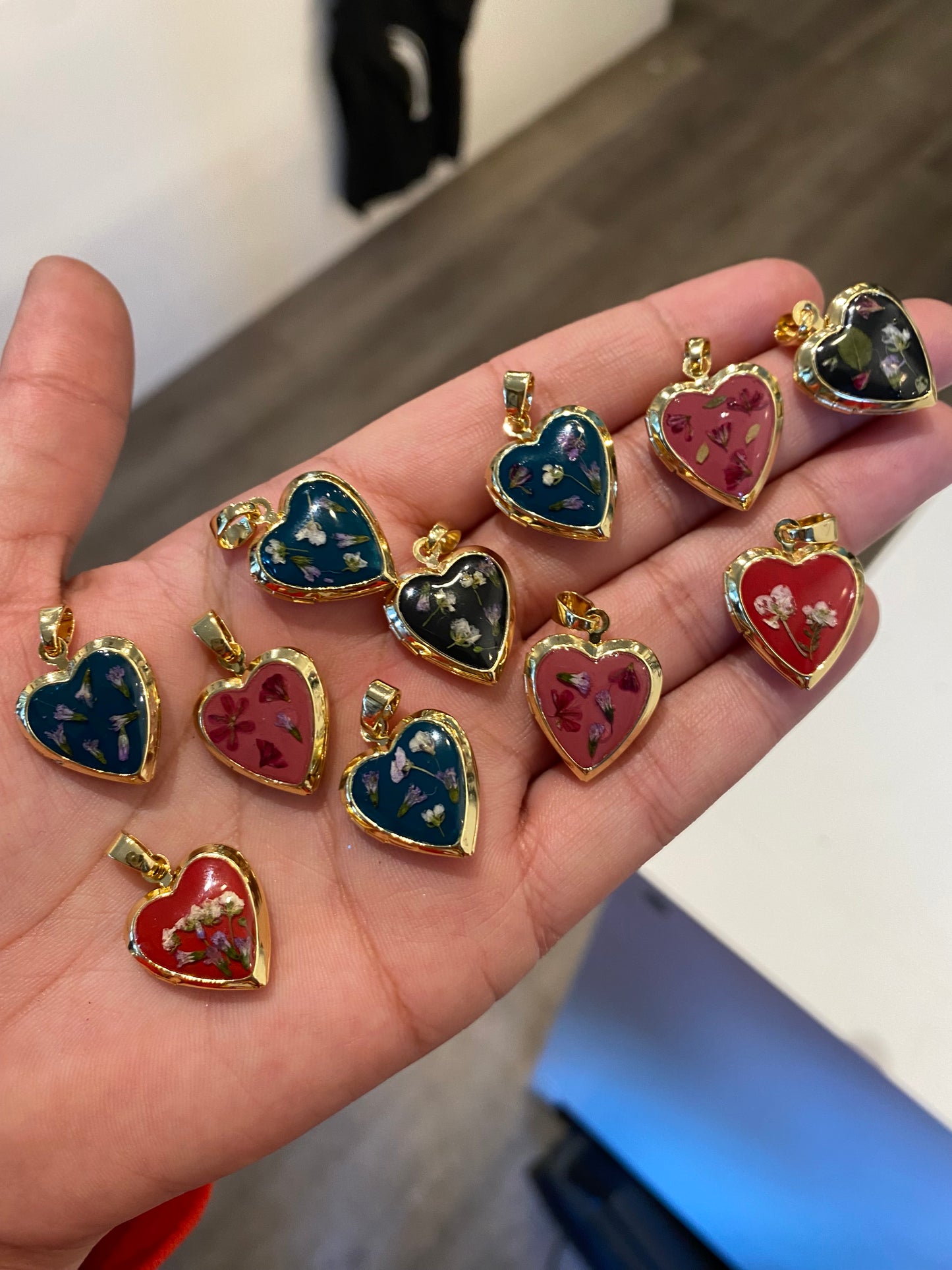 Floral heart lockets