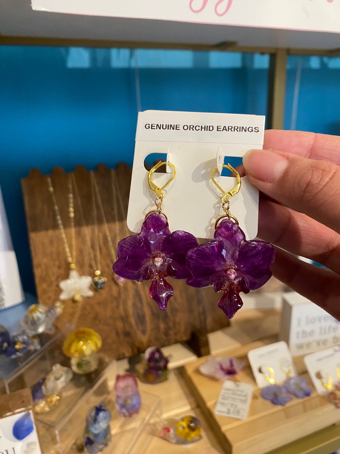 Genuine Orchid earrings