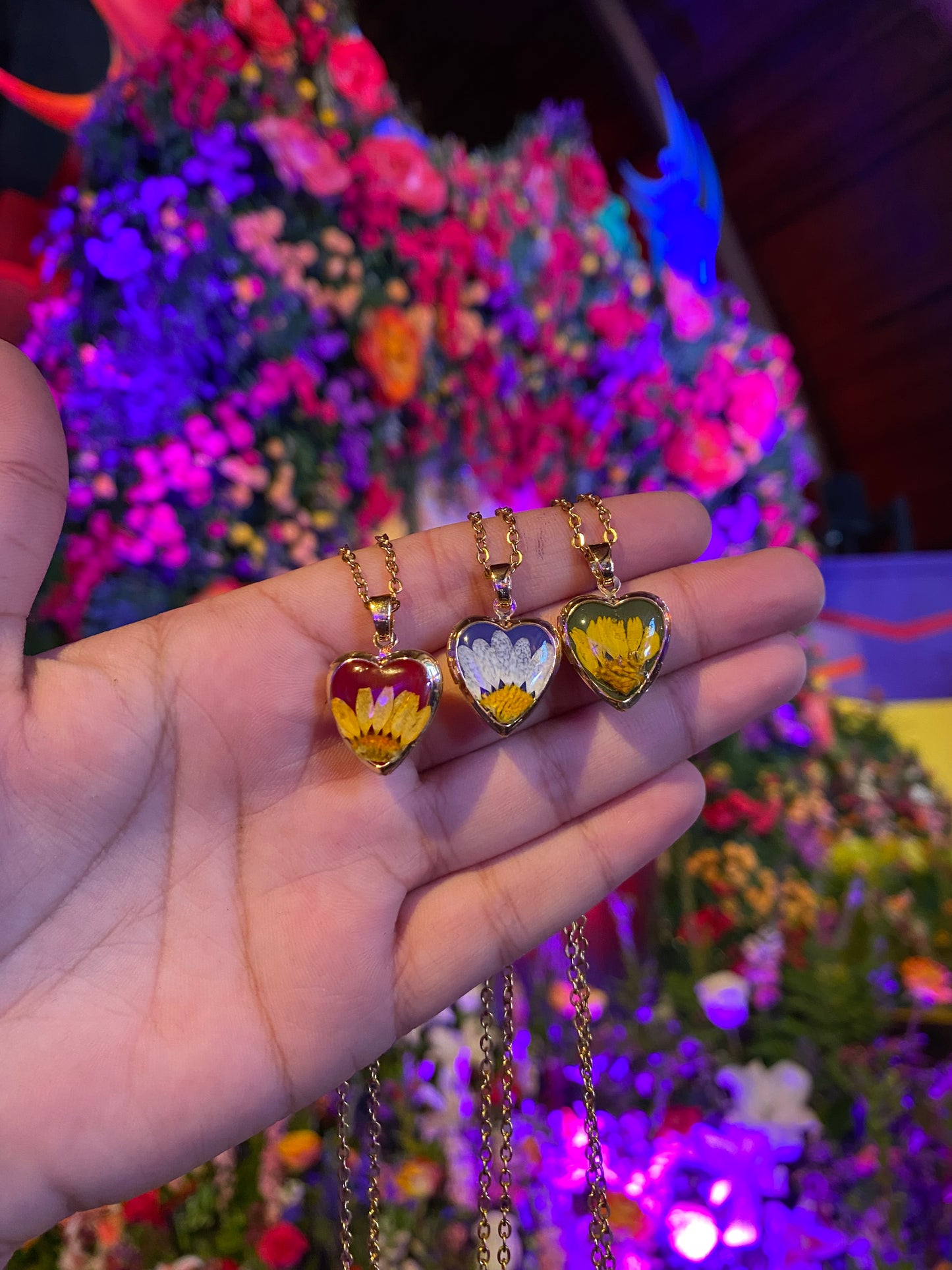 Floral heart lockets