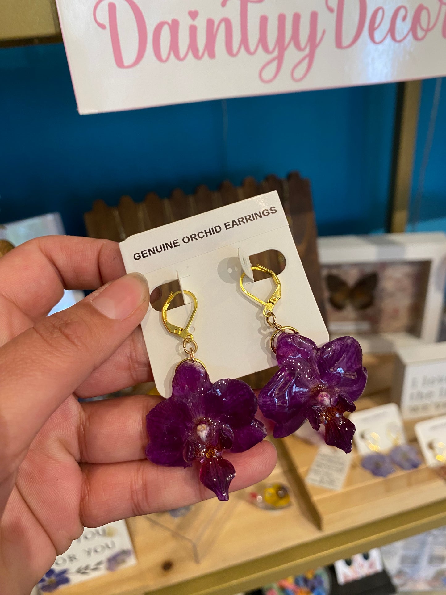 Genuine Orchid earrings