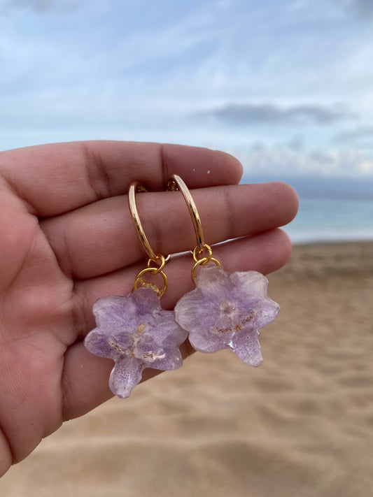GENUINE ORCHID HOOPS