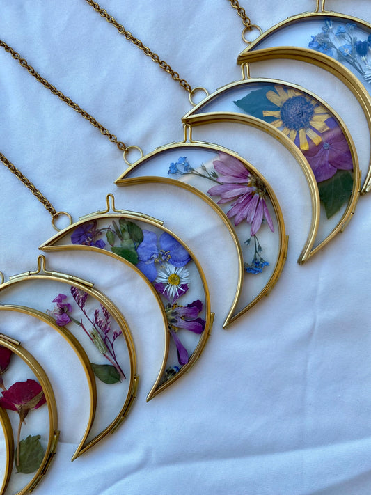 Mini Framed Floral Moons